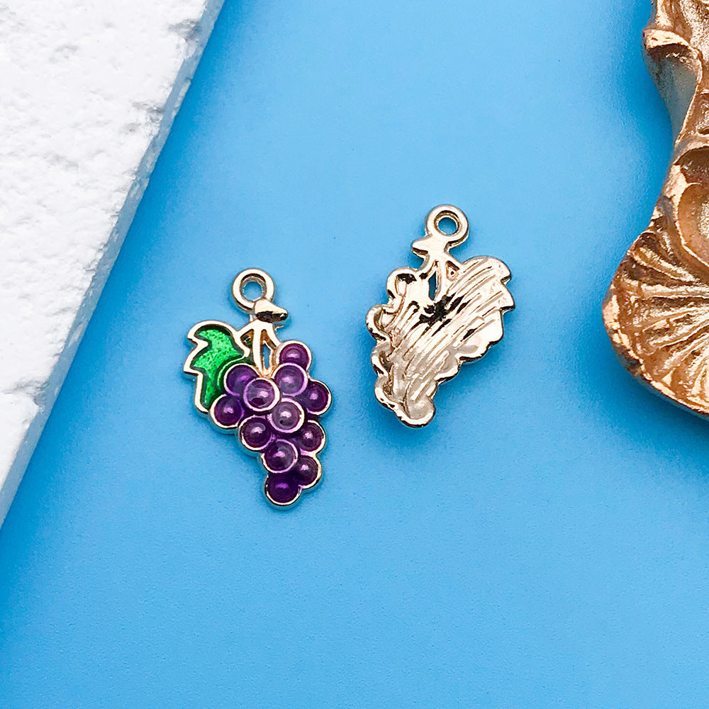 Wholesale Purple Drip Oil Alloy Flower Love DIY Necklace Bracelet Pendant